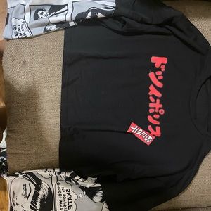 cropped graphic novel japanese crop top